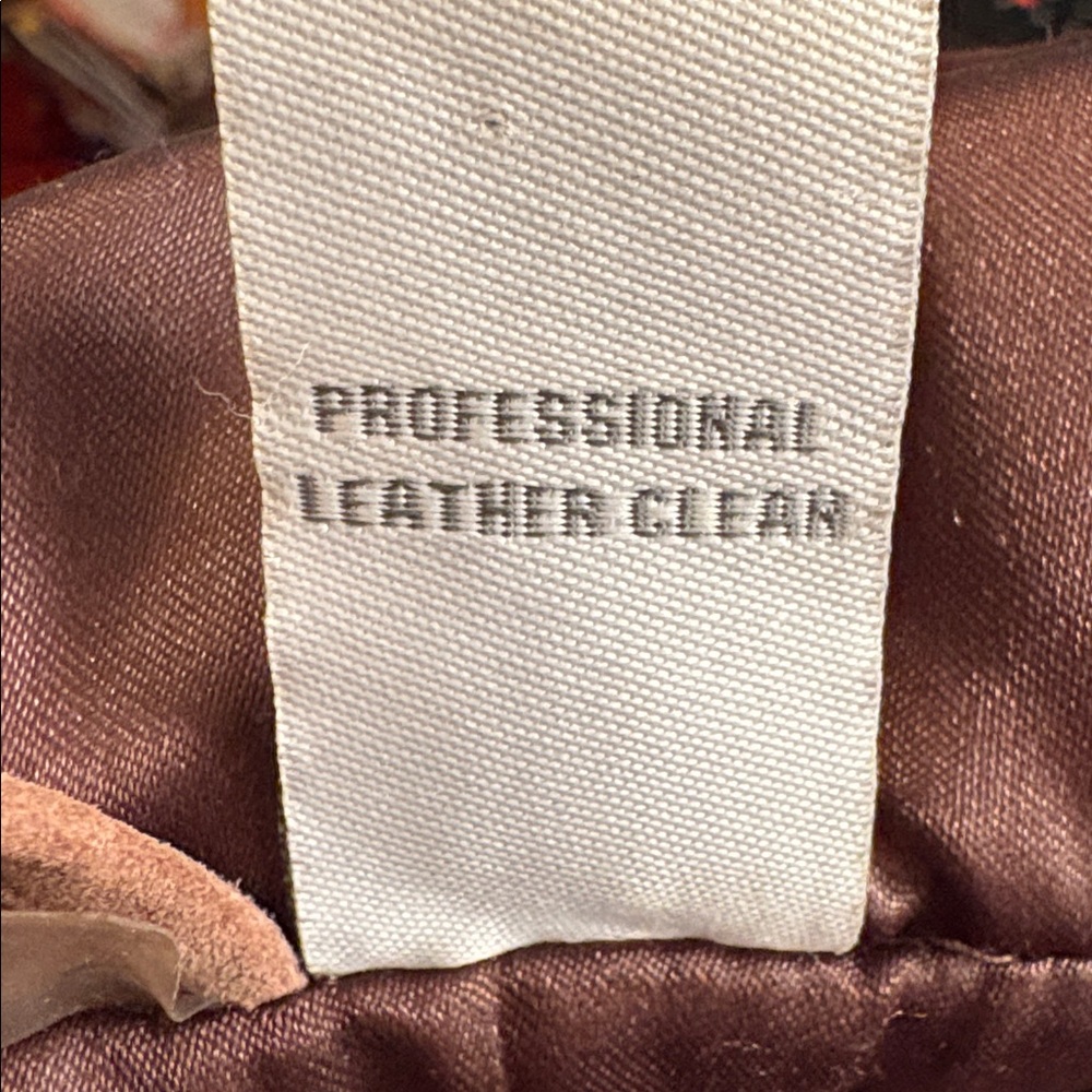 RARE Brown and Cream Penny lane style leather and sweater embroidered jacket. S. - Picture 10 of 11